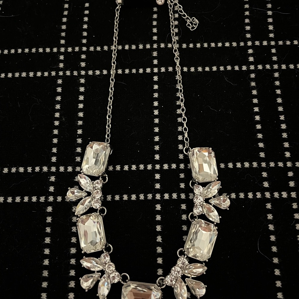Paparazzi Silver and Crystal Statement Necklace